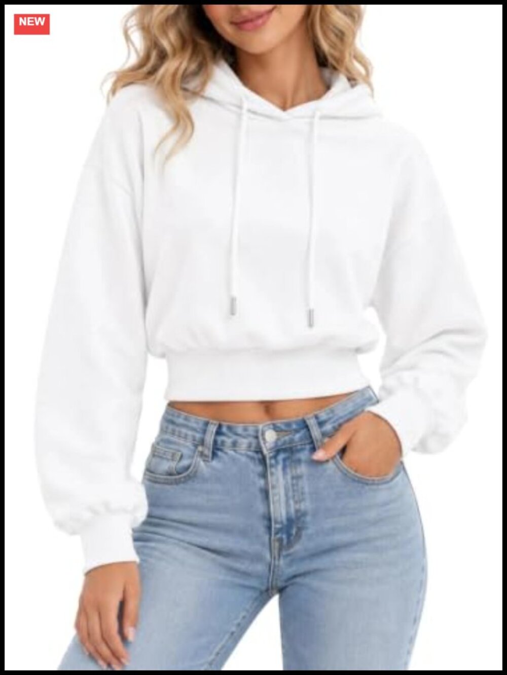 Cinched Waist Cropped Hoodie Drop Shoulder Pullover Sweatshirt